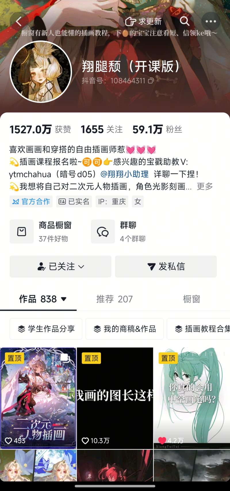 翔腿颓主页截图